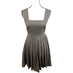 Morgane Le Fay ärmelloses plissiertes Kleid mit eckigem Ausschnitt und Schnürung in Grün Damen S - Bild 1 von 8