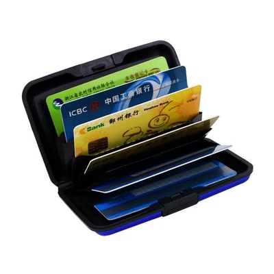 Aluminum Ultra Slim Wallet Credit Card Case RFID Blocking Hard Shell Mens Womens - Image 1 of 4