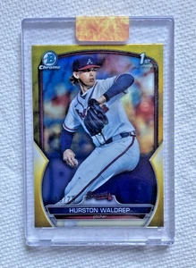 Bowman Draft 2023 - cromo Hurston Waldrep #BDC-114 refractor amarillo/75 (RC) - Imagen 1 de 2