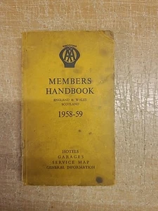 Manual para miembros de AA Inglaterra, Escocia y Gales 1958-59. Mapas vintage hoteles garajes - Imagen 1 de 11