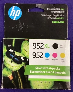 Oryginalne wkłady atramentowe HP 952 cyjan, purpurowe, żółte / 952XL czarne (4-pak) NOWE - Zdjęcie 1 z 2