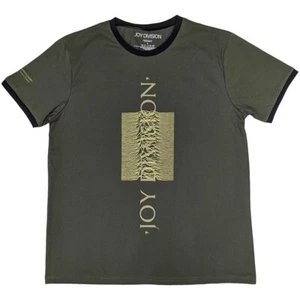 Joy Division 'Blended Pulse' Khaki Green Ringer T shirt - NEW - Picture 1 of 1