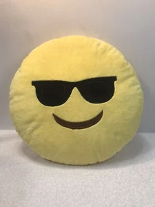 Emoji Emoticon 12" Cool Sunglass Pillow Stuffed Plush Soft Yellow Smiley Face - Bild 1 von 8