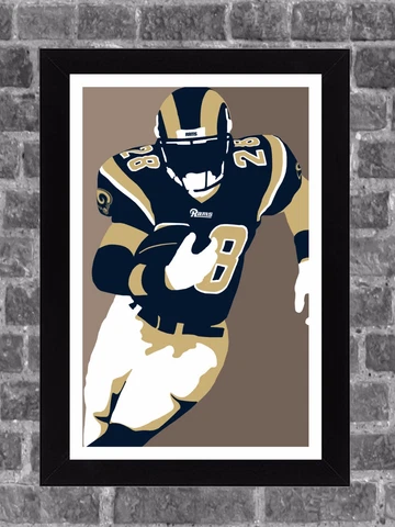 St Louis Rams Marshall Faulk Portrait Sports Print Art 11x17 Cover