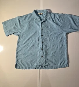 Tommy Bahama XL Hemd mit Knopfleiste. Kokosnussbaum.   Bläulich Grün - Bild 1 von 9