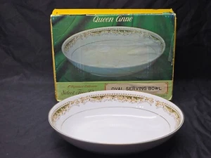 Vintage QUEEN ANNE 10.5" x 7.75" Oval Serving Bowl By SIGNATURE - NEW & UNUSED - Picture 1 of 7