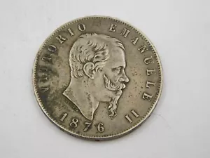 Italy 5 Lire, 1876, Vittorio Emanuele II, Silver coin (278) - Picture 1 of 2