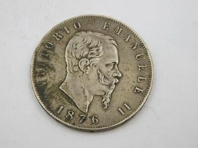Italy 5 Lire, 1876, Vittorio Emanuele II, Silver coin (278) - Image 1 of 2