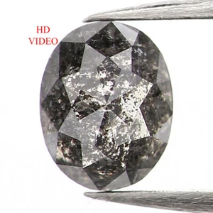 0.37 CT Natural Loose Oval Shape Diamond 4.80 MM Salt And Pepper Diamond LQ701 - Picture 1 of 8