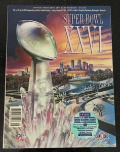 SUPER BOWL XXVI BUFFALO BILLS VS WASHINGTON REDSKINS GAME PROGRAM - Picture 1 of 4