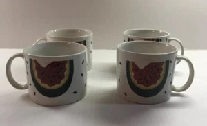 4 Coffee Tea Cups Mugs Oversize Watermelon Tabletops Unlimited Mugs 14 oz.  - Picture 1 of 9