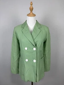 SANDRO Paris Green Formal Classic Big Pockets Lined Solid Blazer Jacket Sz 38 - Picture 1 of 24