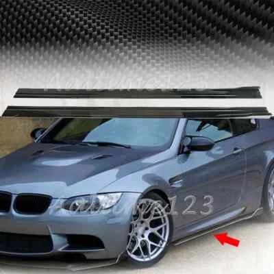 For BMW E90 E92 E93 325i 335i Carbon Fiber Look Side Skirt Rocker Lip Splitter Foto 1 de 4