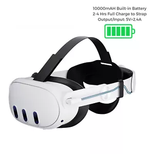 For Meta Quest 3 VR Headset with 10000mAh Battery Power Pack Elite Head Strap - Picture 1 of 8