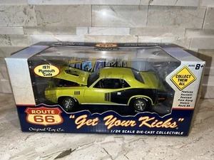 Route 66 Get Your Kicks 1971 Plymouth Cuda Die Cast 1/24 - Imagen 1 de 7