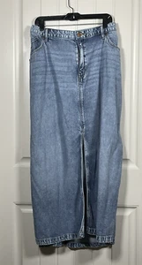 Lane Bryant Womens Plus High-Rise Front-Slit Denim Maxi Skirt 24 - Picture 1 of 6