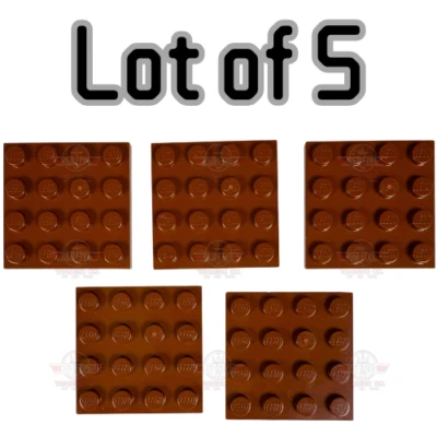 NEW Lego Bulk Lot - 5x Reddish Brown 4 x 4 Plates 3031 Part - Cheapest! FREE! - Image 1 of 4