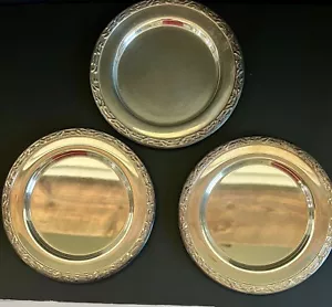 Mondiali vintage A. Rogers piattino vassoio placcato argento lotto di 3 marcati Meadowbrook 6" - Foto 1 di 12