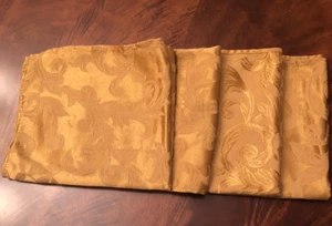 4er Set Gold Damast Pflegeleicht Maschinenwaschbar Stoffservietten 18” x 18,5” - Bild 1 von 9