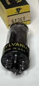 SYLVANIA 5Y3 GT NOS VACUUM TUBE BLACK PLATES D GTR TC-43B - Picture 1 of 3
