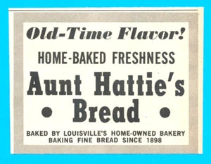 1960Aunt Hattie's Bread store STAMPA ANNUNCIO casa cotto Louisville Kentucky business - Foto 1 di 3