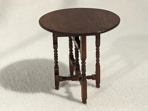 Dollhouse Miniature Artisan Gerald Crawford Round Gateleg Table Signed 1:12 - Picture 1 of 6