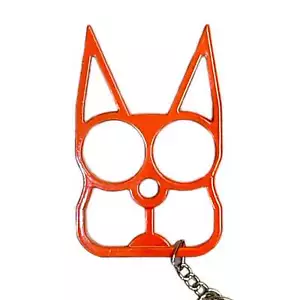 Cat Public Safety Keychain- Bright Orange - Picture 1 of 2
