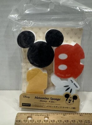 Juego de esponjas de melamina de cocina Daiso Disney Mickey Mouse (4 piezas) Nuevo Foto 1 de 4