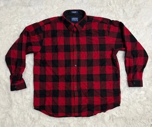 PENDLETON LODGE SHIRT MENS XXL RED WOOL FLANNEL BUTTON UP BOYD TARTAN PLAID - Picture 1 of 7