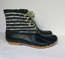 women's saltwater indigo stripe duck boot