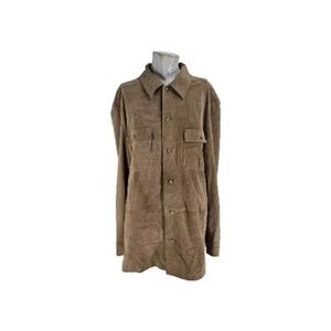 Post & Powell Men's Shirt Large Tan Leather Suede Button Down - Picture 1 of 7