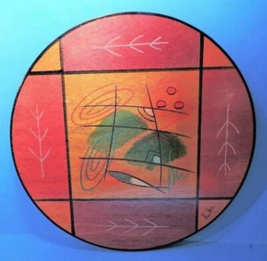 KAKADU Hand Painted (Ruet Shahar) WOOD LAZY SUSAN - Picture 1 of 4