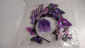 Butterfly Fascinator Headband Tea Party Fancy Fun Hats with Tassel Earrings - Picture 1 of 3