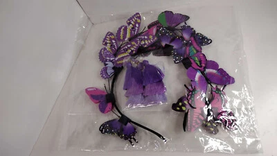 Butterfly Fascinator Headband Tea Party Fancy Fun Hats with Tassel Earrings - Image 1 of 3