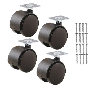 Ruedas de rueda 40 mm con capucha doble - Paquete de 4 - Placa giratoria - Muebles y camas - Imagen 1 de 1