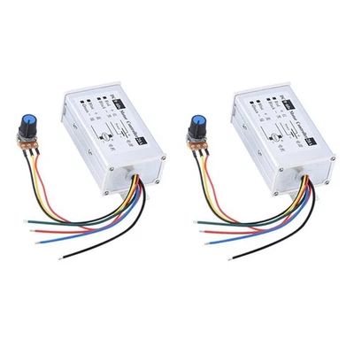 2Pcs DC Brush Motor Stepless Variable Speed Controller Switch 20A DC9V-60V HOT - Image 1 of 4