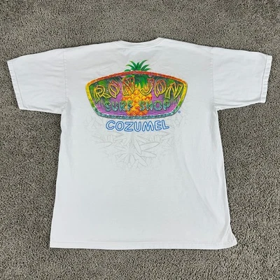 Camisa Ron Jon Surf Shop Para Hombre Grande Blanca Cozumel Piña Surf Manga Corta Foto 1 de 4