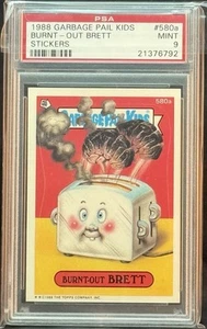 1988 GARBAGE PAIL KIDS SERIES 14 #580A BURNT-OUT-BRETT PSA 9 MINT - Picture 1 of 2