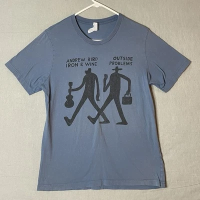 Camiseta Concierto Andrew Bird Azul Hierro y Vino Outside Problems 2022 Unisex L Foto 1 de 4