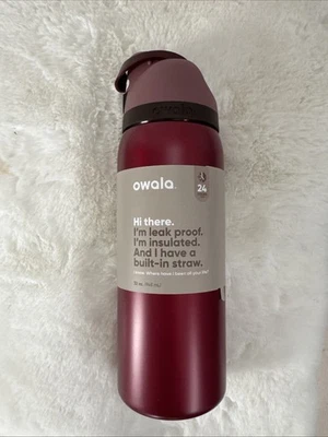 Owala Bottiglie FreeSip Acciaio Inox 32 Oz Vacanze 2025 Poinsettia Rosso Metallizzato - Immagine 1 di 4