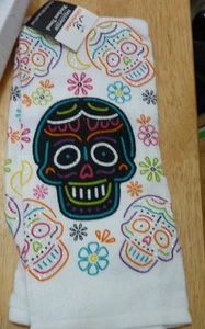 Skelton Day of the Dead Halloween Kitchen Towel, NWT - Picture 1 of 2