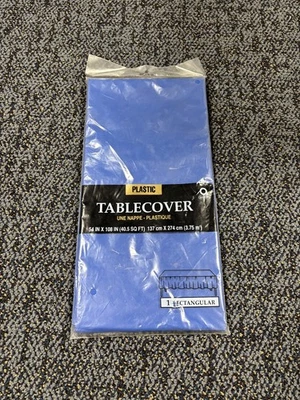 Mantel de plástico azul Foto 1 de 4