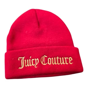 Juicy Couture rote Beanie gold bestickt Ja Oui Can Mütze kostenloser Versand - Bild 1 von 6