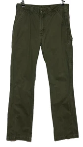 Carhartt Pants Mens 34X34 Green Carpenter Relaxed Fit Twill Utility Workwear - Picture 1 of 9