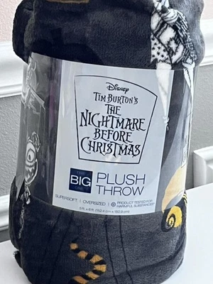The Big One Disney  Plush Throw Blanket 5' x 6'  Nightmare Before Christmas  NEW - Image 1 of 2