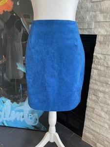 Vintage Cache Blue Microfiber Lined Pencil Skirt Size 8  - Picture 1 of 12