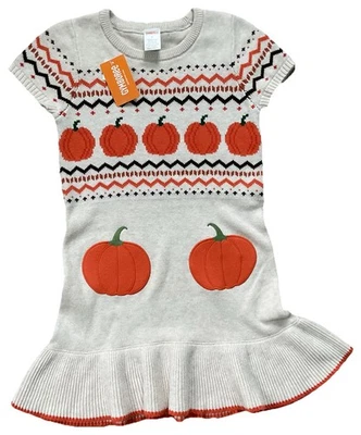 Vestido Suéter Gymboree Niñas Talla 5 5T Otoño Calabaza Vestido Vacaciones Nuevo Foto 1 de 4