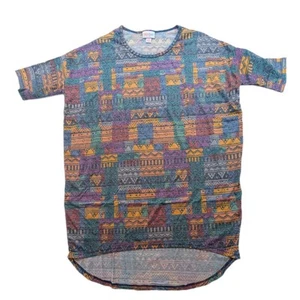 LuLaRoe Womens Irma Tunic Size XXS Multicolor Scoop Neck Oversized High Low Top - Picture 1 of 7