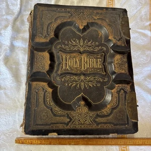Antique 1873 John Potter Bible - William Guinnip & Florence Scudder - - Imagen 1 de 14