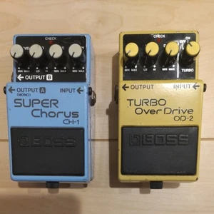 Boss CH-1 Stereo Super Chorus Pedal + Boss TURBO OVERDRIVE OD-2 SET Usado JPN - Imagen 1 de 10